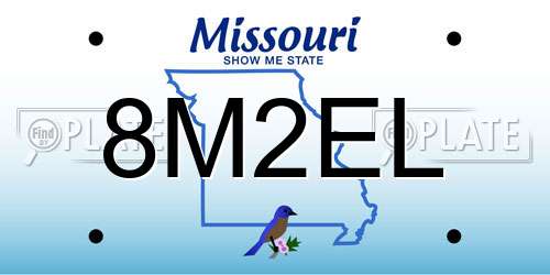 8M2EL Missouri License Plate