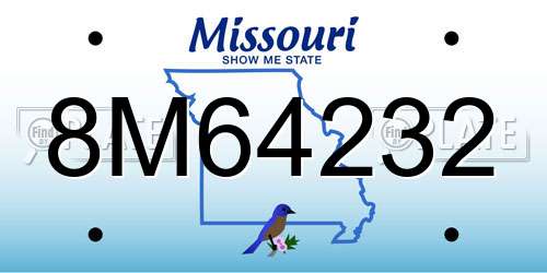 8M64232 Missouri License Plate