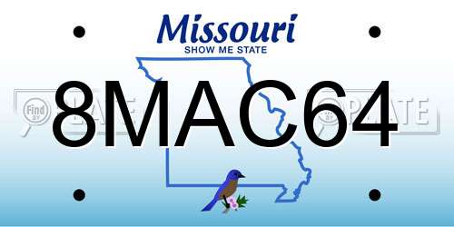 8MAC64 Missouri License Plate