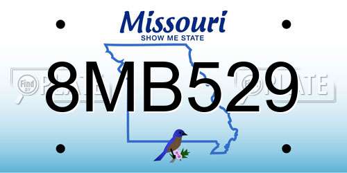 8MB529 Missouri License Plate