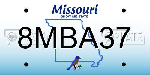 8MBA37 Missouri License Plate