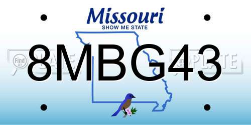 8MBG43 Missouri License Plate