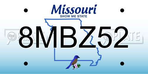 8MBZ52 Missouri License Plate