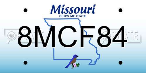 8MCF84 Missouri License Plate
