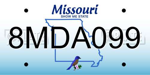 8MDA099 Missouri License Plate