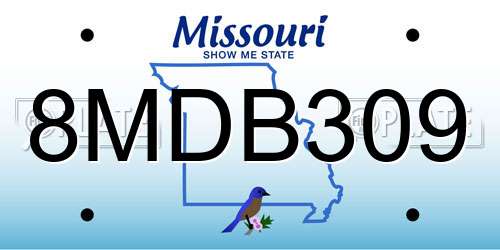 8MDB309 Missouri License Plate