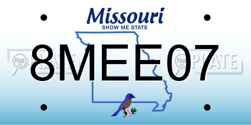 8MEE07 Missouri License Plate