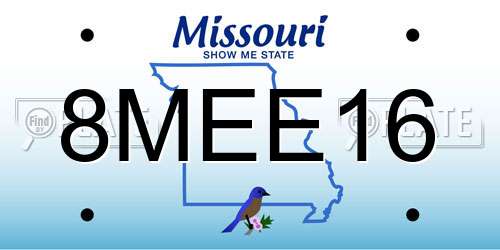 8MEE16 Missouri License Plate