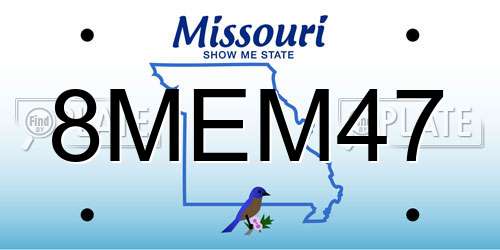 8MEM47 Missouri License Plate