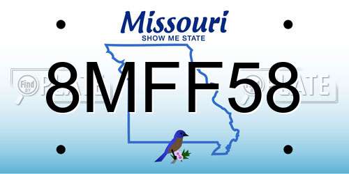 8MFF58 Missouri License Plate