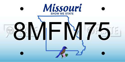 8MFM75 Missouri License Plate