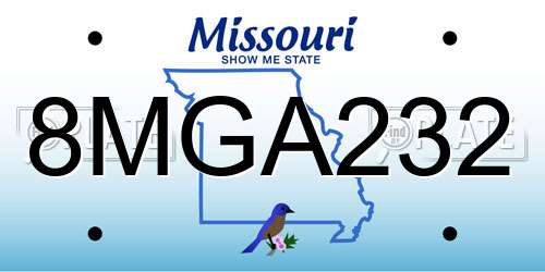 8MGA232 Missouri License Plate