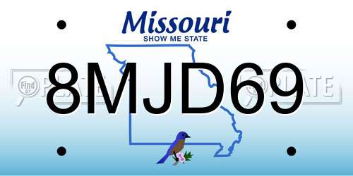 8MJD69 Missouri License Plate