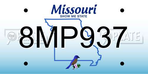 8MP937 Missouri License Plate