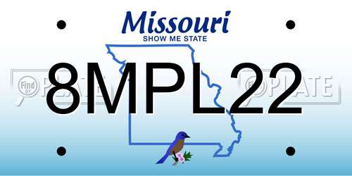 8MPL22 Missouri License Plate