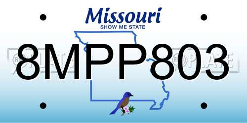 8MPP803 Missouri License Plate