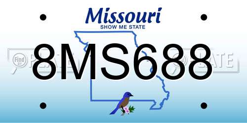 8MS688 Missouri License Plate