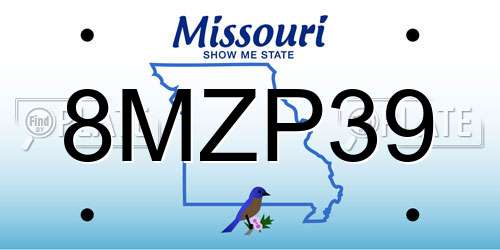 8MZP39 Missouri License Plate