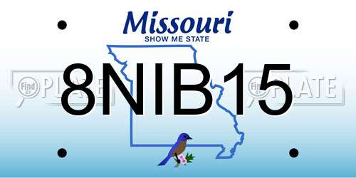 8NIB15 Missouri License Plate