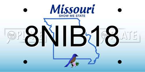 8NIB18 Missouri License Plate