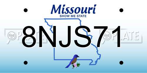 8NJS71 Missouri License Plate