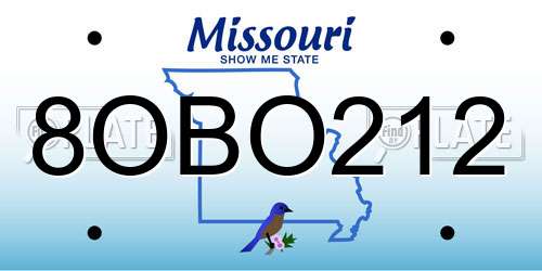 8OBO212 Missouri License Plate