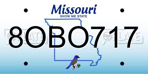 8OBO717 Missouri License Plate