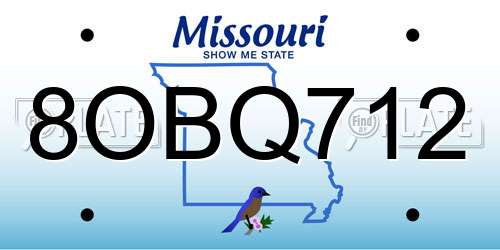 8OBQ712 Missouri License Plate