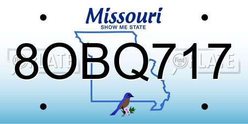 8OBQ717 Missouri License Plate