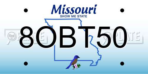 8OBT50 Missouri License Plate