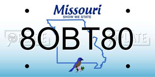 8OBT80 Missouri License Plate