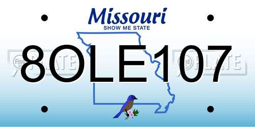 8OLE107 Missouri License Plate