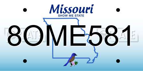 8OME581 Missouri License Plate