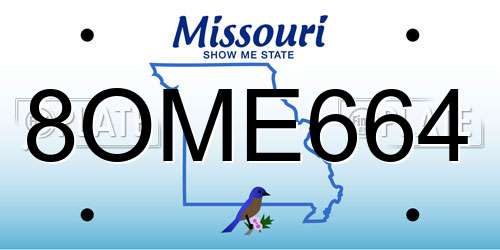 8OME664 Missouri License Plate