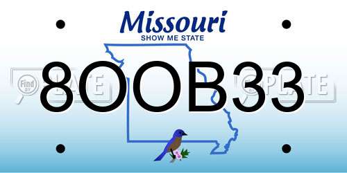 8OOB33 Missouri License Plate