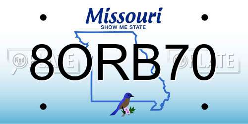 8ORB70 Missouri License Plate