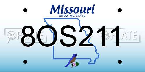 8OS211 Missouri License Plate