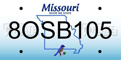 8OSB105 Missouri License Plate
