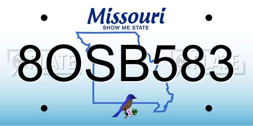 8OSB583 Missouri License Plate