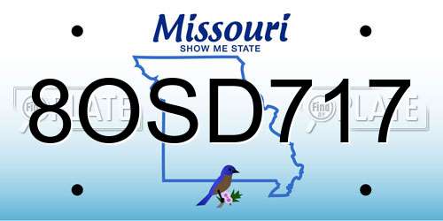 8OSD717 Missouri License Plate