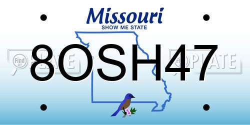 8OSH47 Missouri License Plate