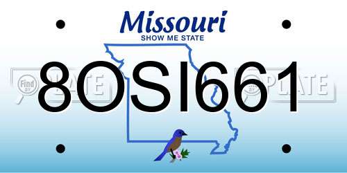 8OSI661 Missouri License Plate