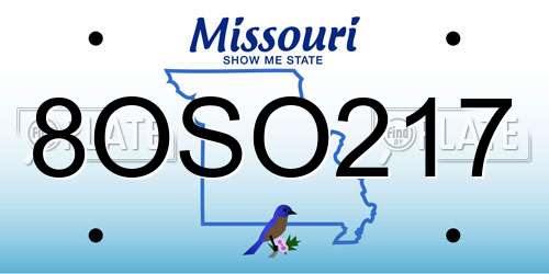 8OSO217 Missouri License Plate