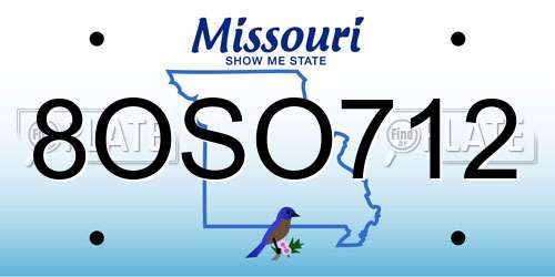 8OSO712 Missouri License Plate