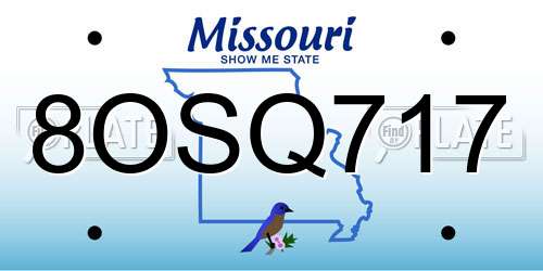 8OSQ717 Missouri License Plate