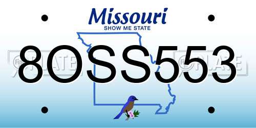 8OSS553 Missouri License Plate