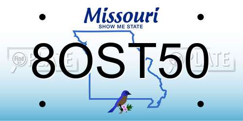 8OST50 Missouri License Plate