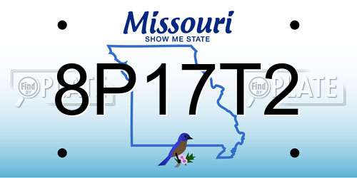 8P17T2 Missouri License Plate