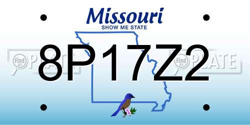8P17Z2 Missouri License Plate