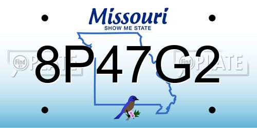 8P47G2 Missouri License Plate